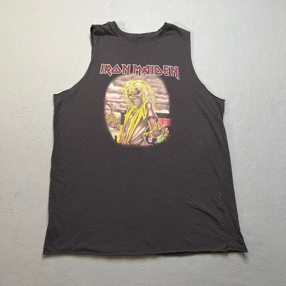 Iron Maiden Eddie Graphic Muscle Tank‎ Shirt Mens Medium Black Band Tee 2011